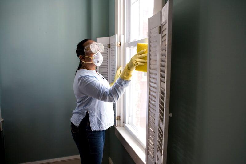 Professional deep cleaning of a bright, modern kitchen